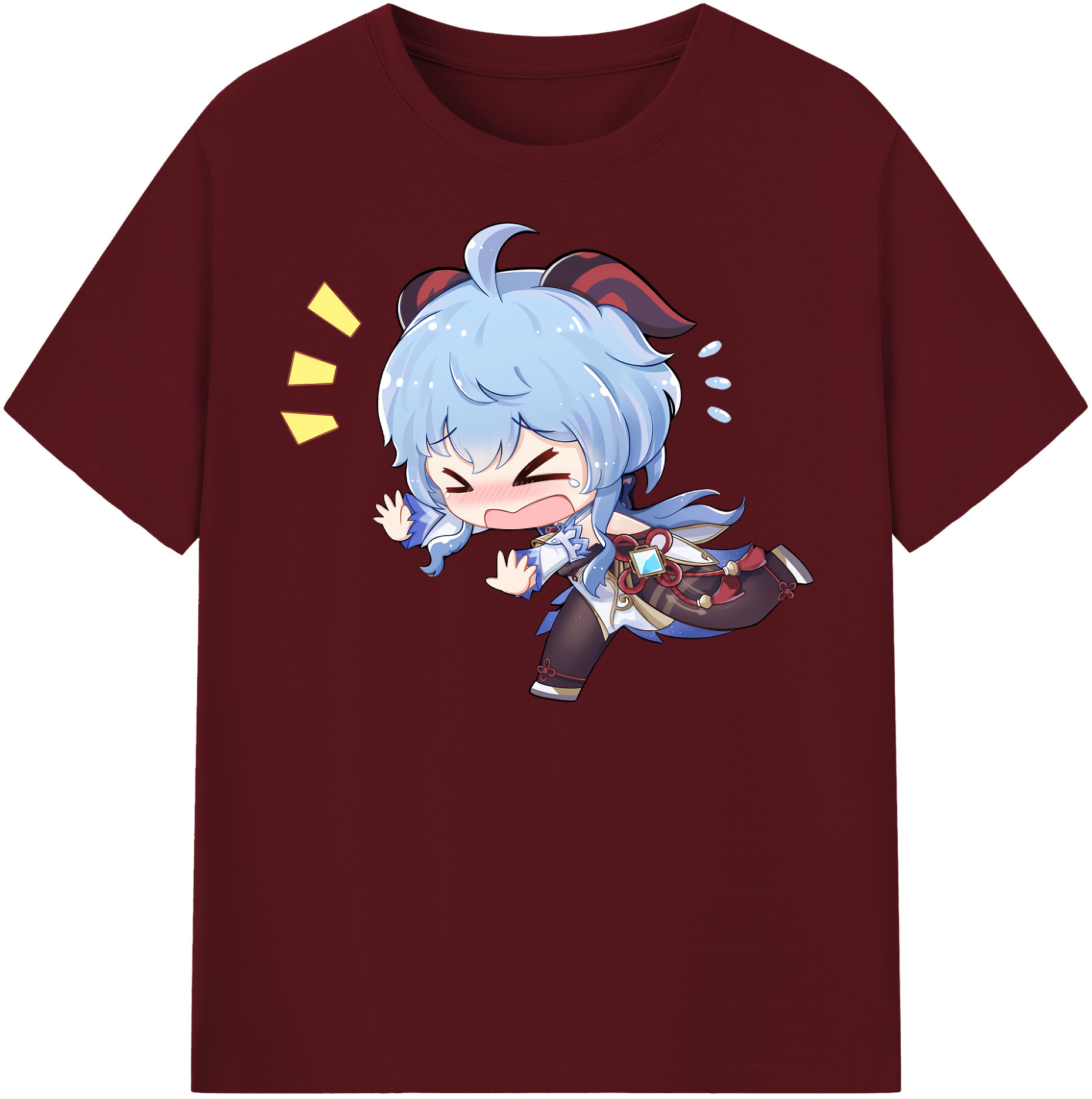 げんし神 甘雨 かんう genshin Ganyu 綿100％半袖Tシャツ（フロントプリント）